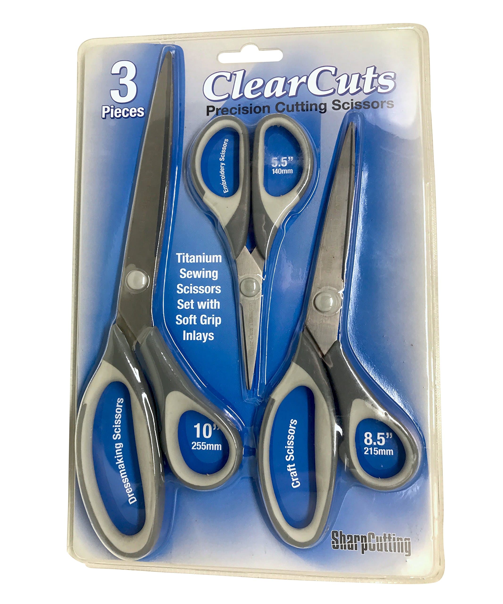 Best Titanium Scissors - 3 Shears in One Pack - Precision Cutting Blades For Sewing - Office Scissors - Gift Art and Craft Set - Sharp Scissors That Wont Break - Craft Siccors