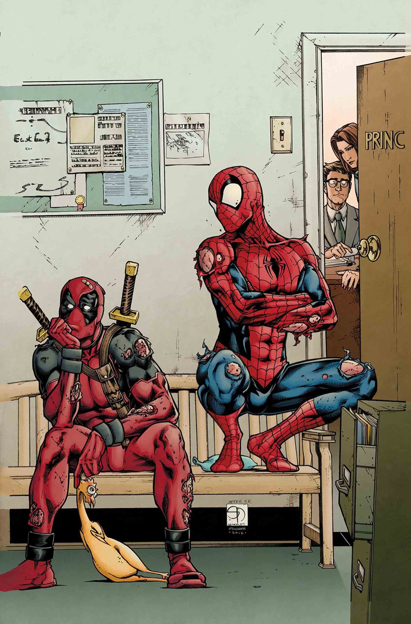 Spiderman Deadpool Funny Poster Marvel Comics