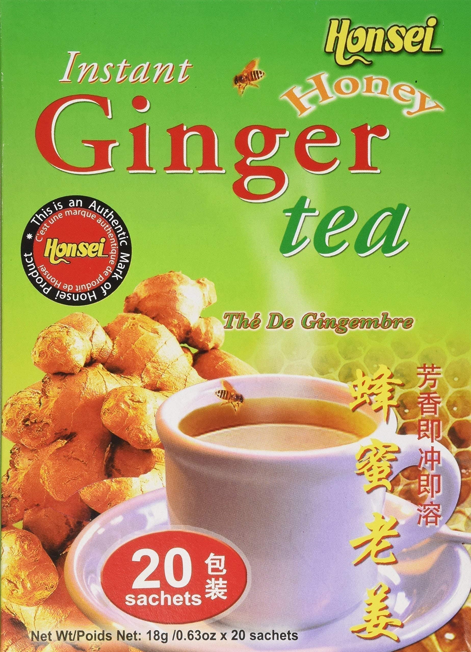 Instant Ginger Honey Tea, 18 g/0.63 oz., 20 Sachets