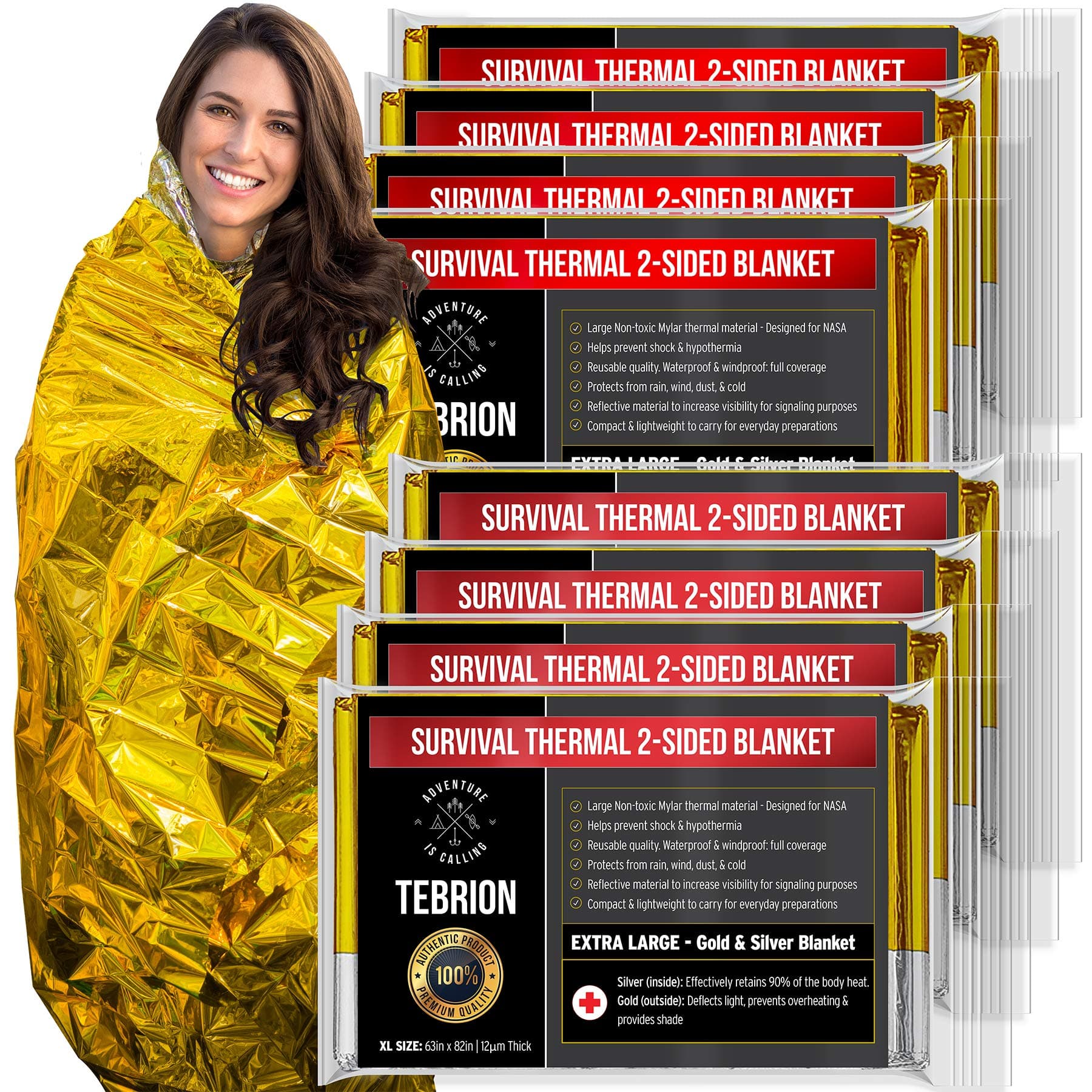 8 x Extra Large Mylar Blankets Set